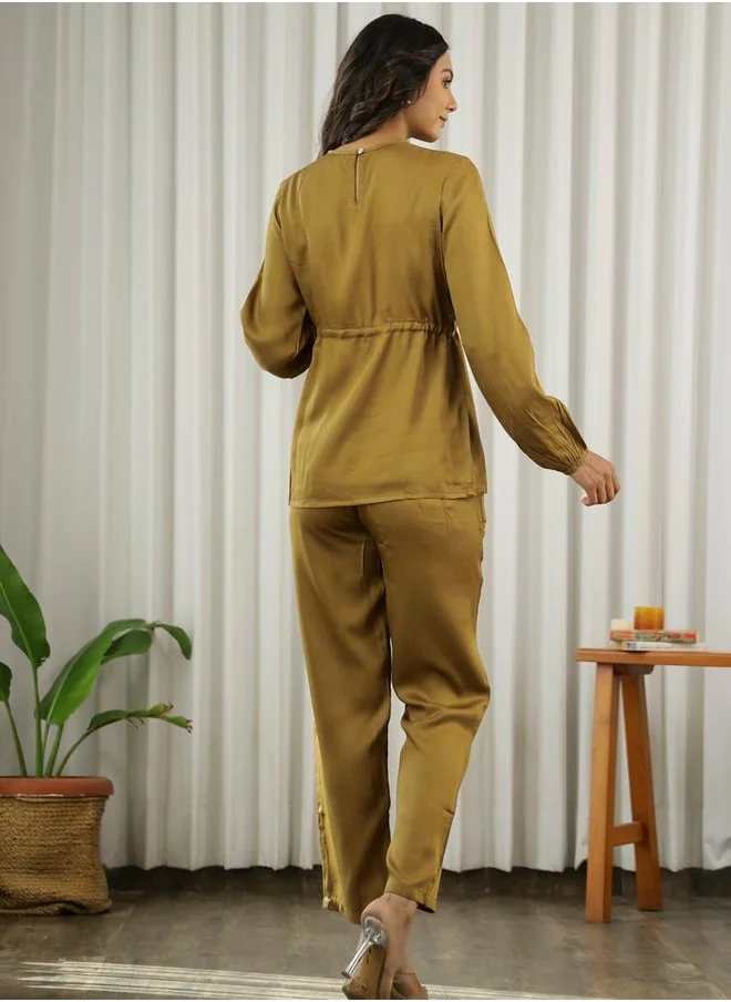 sanskrutihomes Flap Pocket Tie Up Detail Top and Pants Co-Ords by Styli