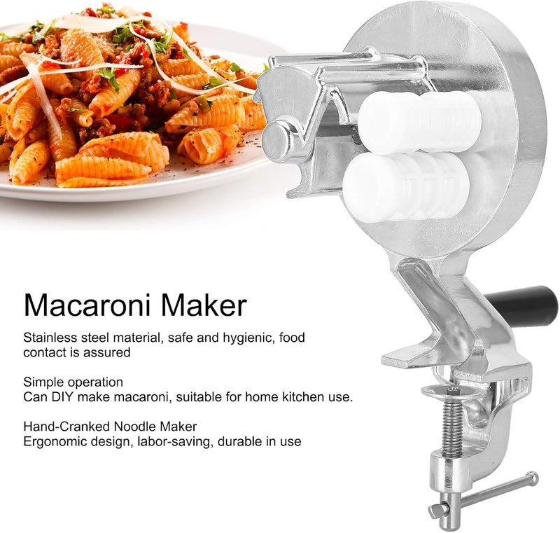 klarako Manual Macaroni Maker,Pasta Maker Machine Pasta Maker Stainless Steel Hand Cranking Noodles Pressing Machine Kitchen Supply - Image 2