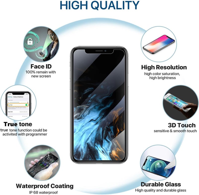 FFtopu iPhone 11 Pro Max Screen Replacement Kit 6.5'' LCD Display 3D Touch Full HD Digitizer Full Assembly Repair Kits Waterproof Frame Sticker+Screen Protector not for Model 11 and 11 Pro - Image 3