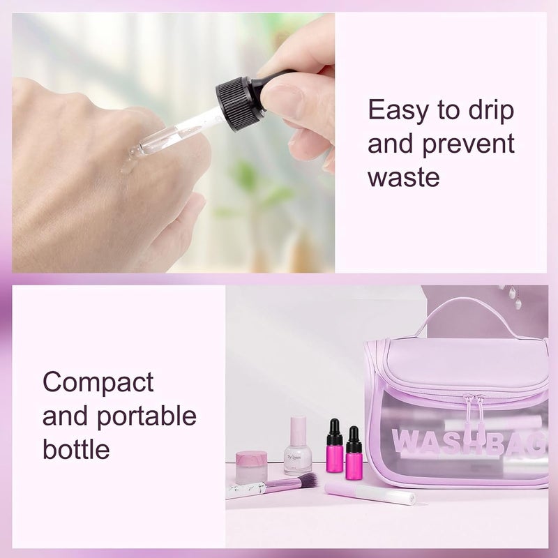 Kesell 3ml Empty Refillable Glass Essential Oil Bottles, 1/10 Oz Mini Glass Dropper Bottles Vials with Glass Dropper Bottle, Pack of 20 - Image 5