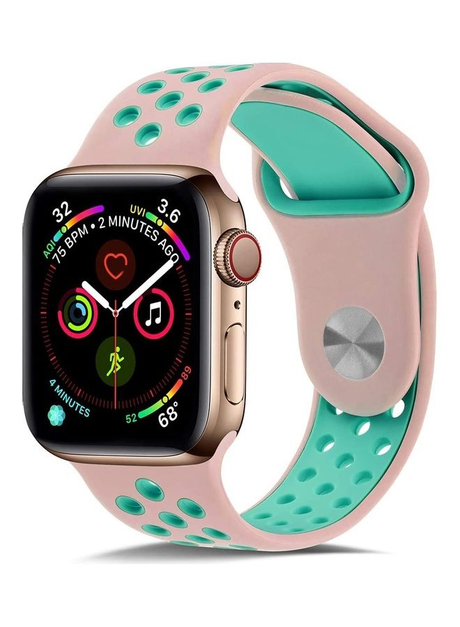 ICS Replacement Band For  Apple Watch Band 38/40 mm Pink/Green - Image 1