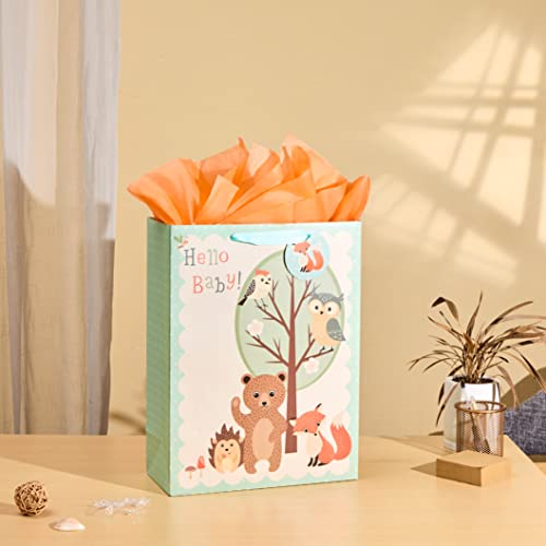 SUNCOLOR 165 Extra Large Gift Bags for Baby Shower with Tissue Paper2 Pack Hello Baby - Image 5