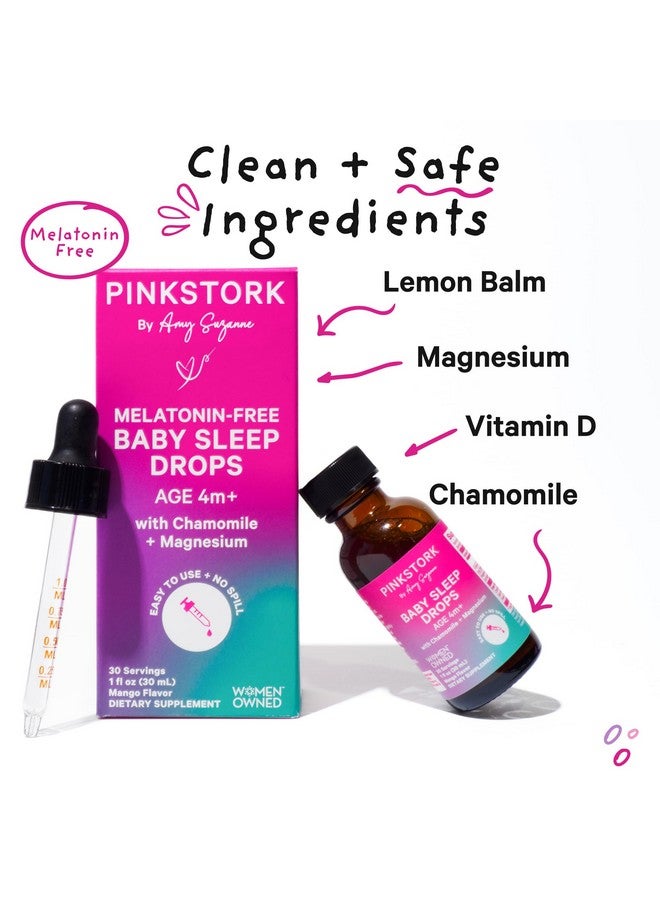 Pink Stork Pink Stork Baby Sleep Drops, Naturally Support Sleep Without Melatonin for Infants, Toddlers, and Kids, Aid Sleep with Chamomile and Magnesium, Baby Essentials for Bedtime, 1 oz, 30 Servings  - Image 3