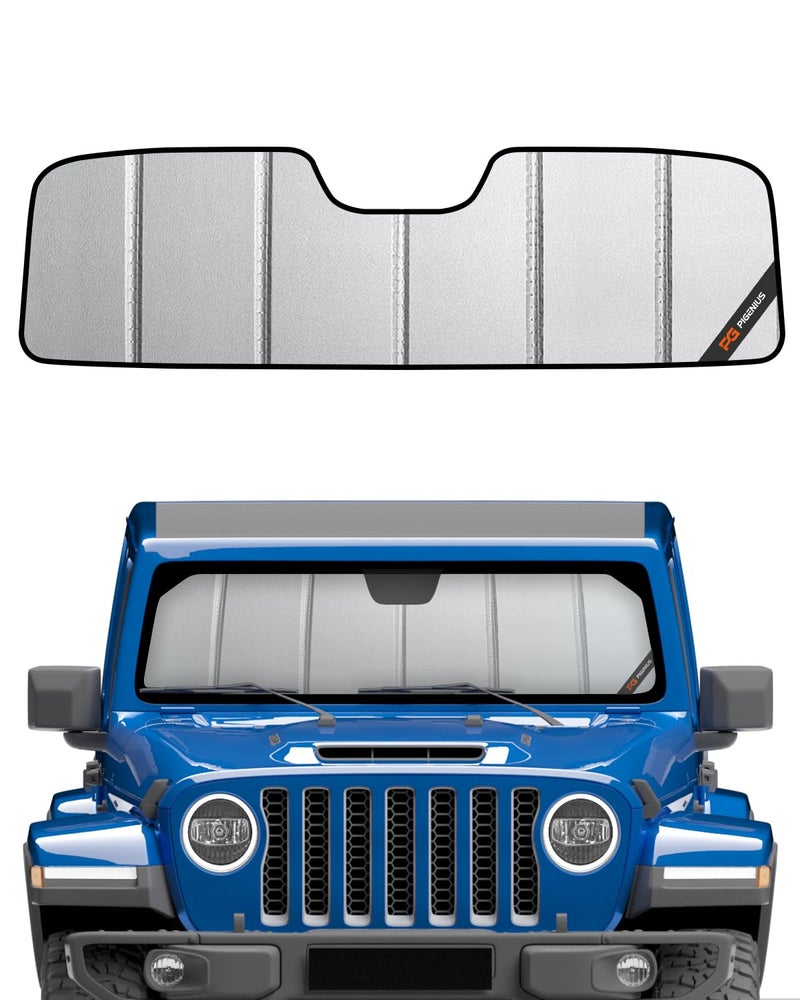 Pigenius Windshield Shade for Jeep Wrangler JL 20182025 Gladiator 20202025 Sunshade Safeguard