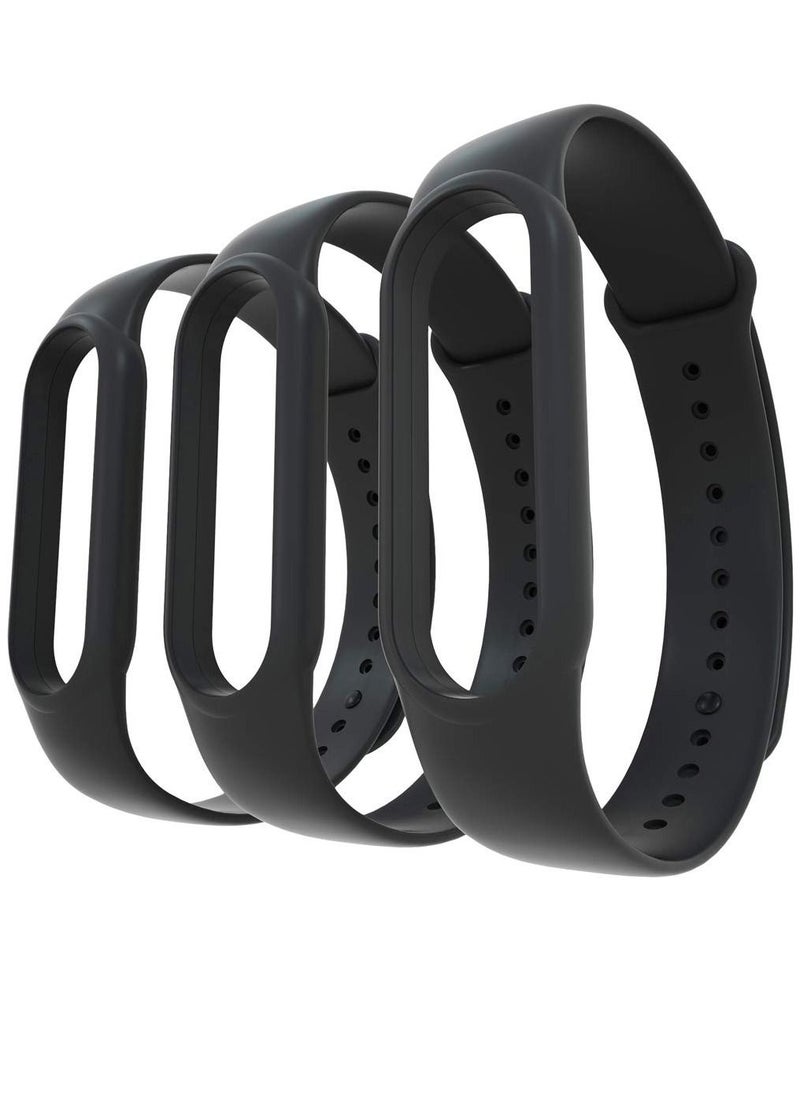 Y&D - Bands Compatible with Xiaomi Mi Band 5 Smartwatch Wristbands Replacement Accessaries Straps Bracelets for Mi5 (3-Black) - Image 1