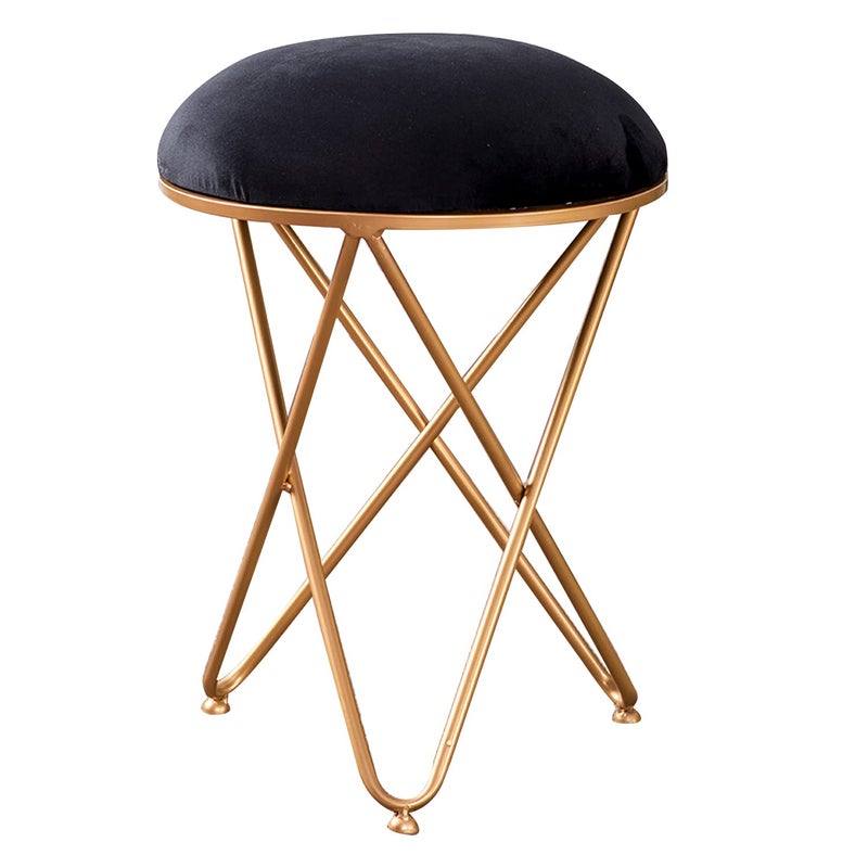 nestroots nestroots Ottoman Stool for Living Room Stool for Sitting |Metallic Ottoman Stool for Bedroom pouffes Side Table (22 inch Black Cross)  - Image 4
