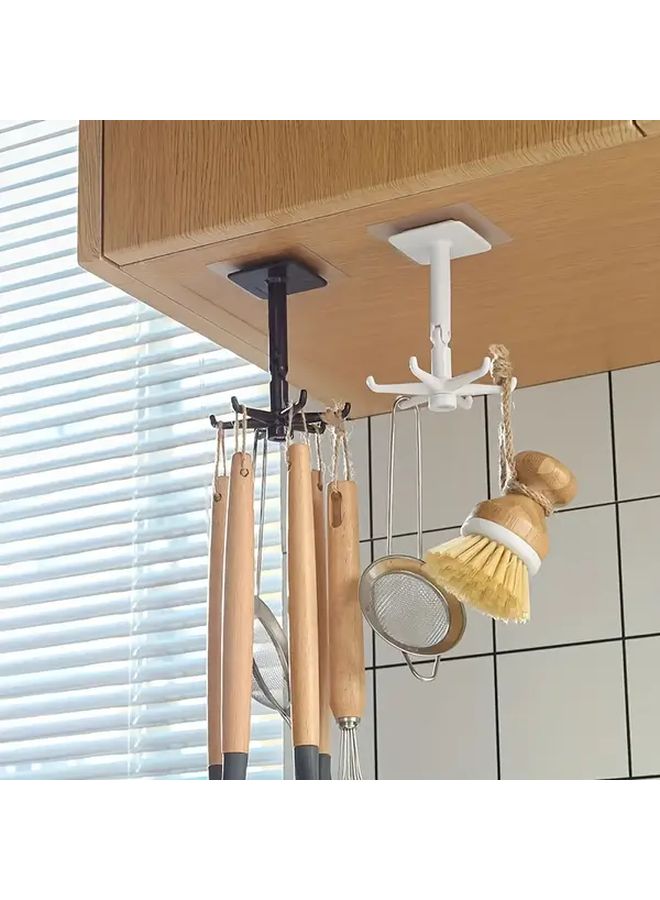 Random Color 6 Claw Rotating Wall Hook Adhesive Kitchen Bathroom Office Organizer - Image 2