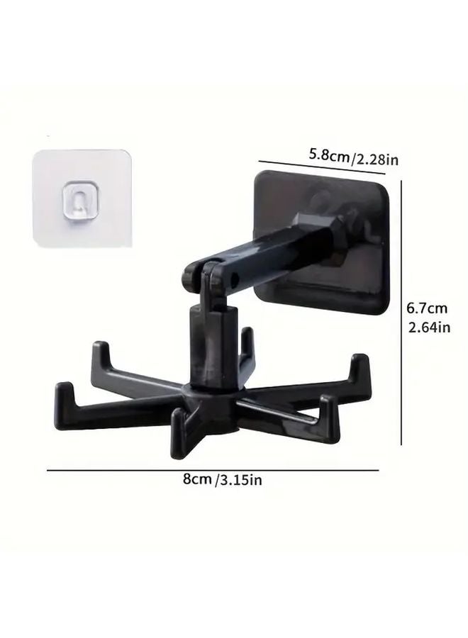 Random Color 6 Claw Rotating Wall Hook Adhesive Kitchen Bathroom Office Organizer - Image 1