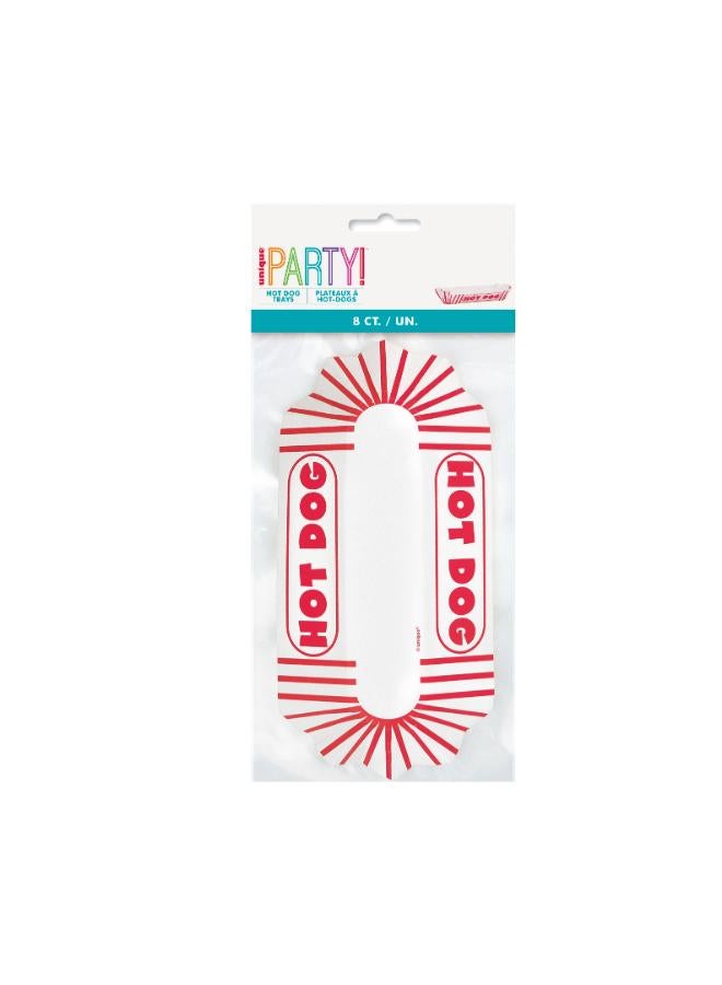 Unique Paper Hot Dog Trays - Pack Of 8  - Image 2