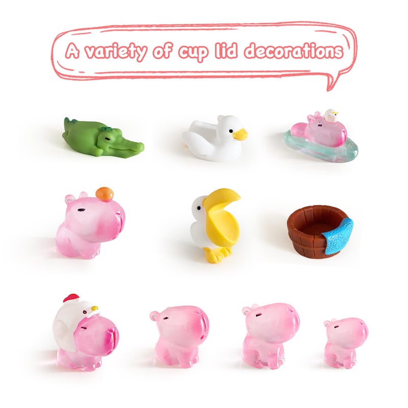 Xyntara Capybara Stanley Cup Lid Accessories 12pcs Cute Straw Toppers for Stanley Cups 40 Oz Cute  10mm Silicone Straw Covers Cap for Tumblers Stanley Charms for Handle Capybara Straw Cover - Image 1