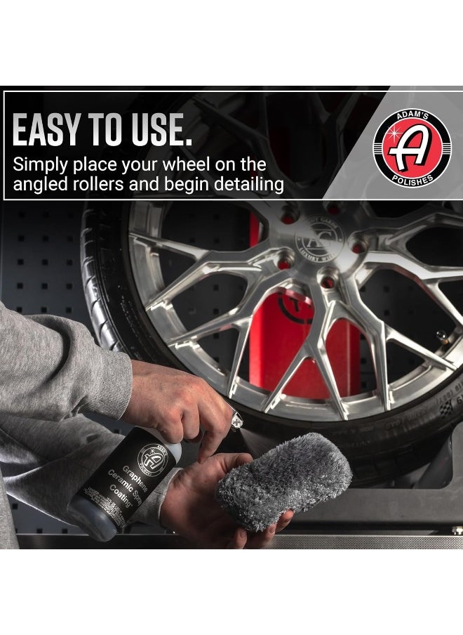 Adam's Polishes - Rolling Wheel Detailing Stand - Wheel & Tire Car Detailing Roller For Wheel Cleaning, Ceramic Coating, Applying Tire Shine & Car Wheel Wash | Garage Accessory For Detailers - Image 1