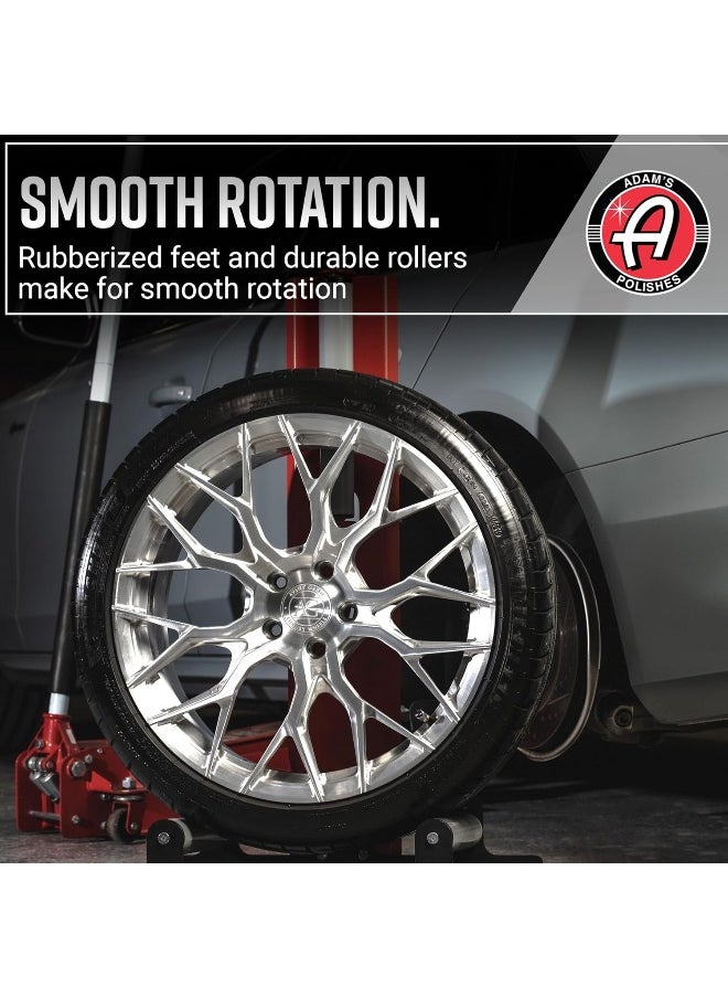 Adam's Polishes - Rolling Wheel Detailing Stand - Wheel & Tire Car Detailing Roller For Wheel Cleaning, Ceramic Coating, Applying Tire Shine & Car Wheel Wash | Garage Accessory For Detailers - Image 1