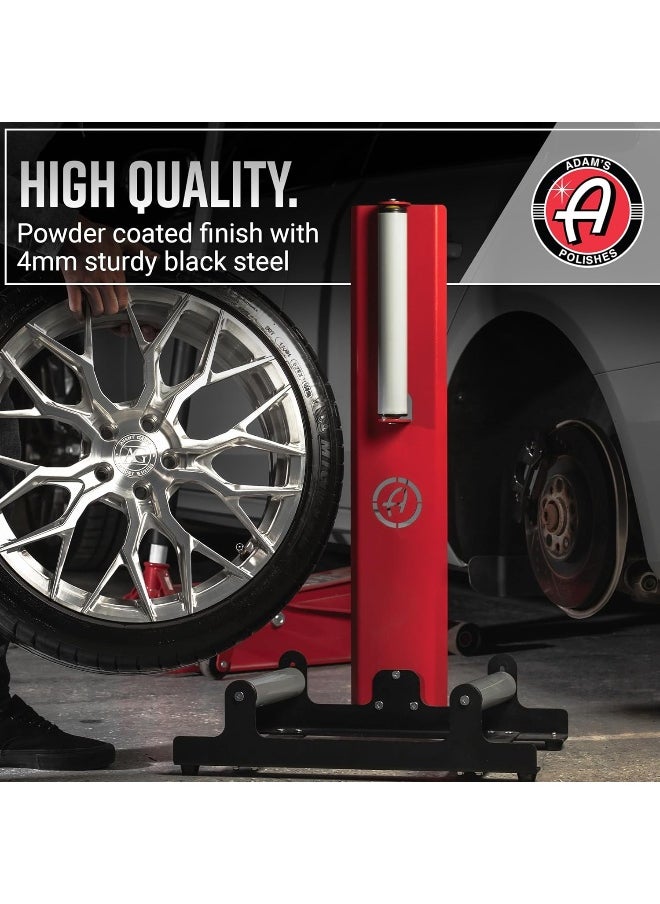 Adam's Polishes - Rolling Wheel Detailing Stand - Wheel & Tire Car Detailing Roller For Wheel Cleaning, Ceramic Coating, Applying Tire Shine & Car Wheel Wash | Garage Accessory For Detailers - Image 1