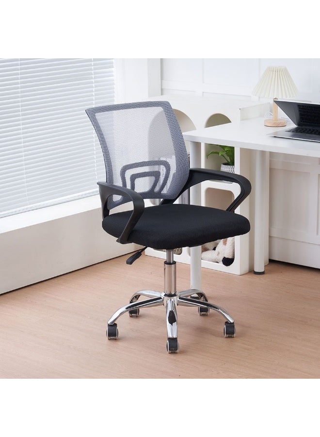 DANUBE HOME Herald Office Chair Ergonomic Office Chair | Modern Desk Computer Chair | Swivel Office Armchair | Fixed Lumbar L58.5xW53xH95cm - Grey/Black - Image 1