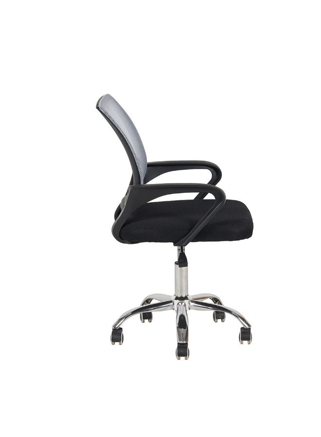 DANUBE HOME Herald Office Chair Ergonomic Office Chair | Modern Desk Computer Chair | Swivel Office Armchair | Fixed Lumbar L58.5xW53xH95cm - Grey/Black - Image 4