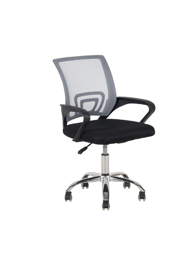 DANUBE HOME Herald Office Chair Ergonomic Office Chair | Modern Desk Computer Chair | Swivel Office Armchair | Fixed Lumbar L58.5xW53xH95cm - Grey/Black - Image 2