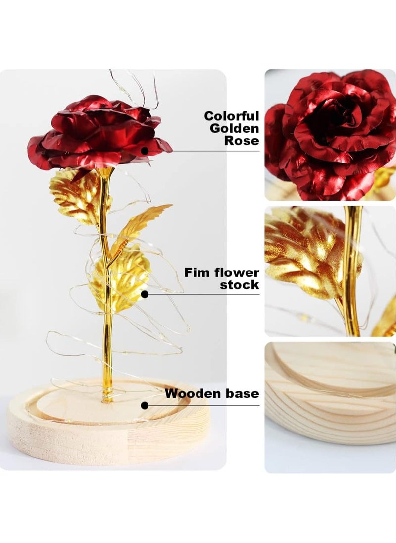 GRKC Enchanted Rose with LED Light in Glass Dome, Perfect Gift for Mother's Day, Anniversary, Birthday  - Image 3