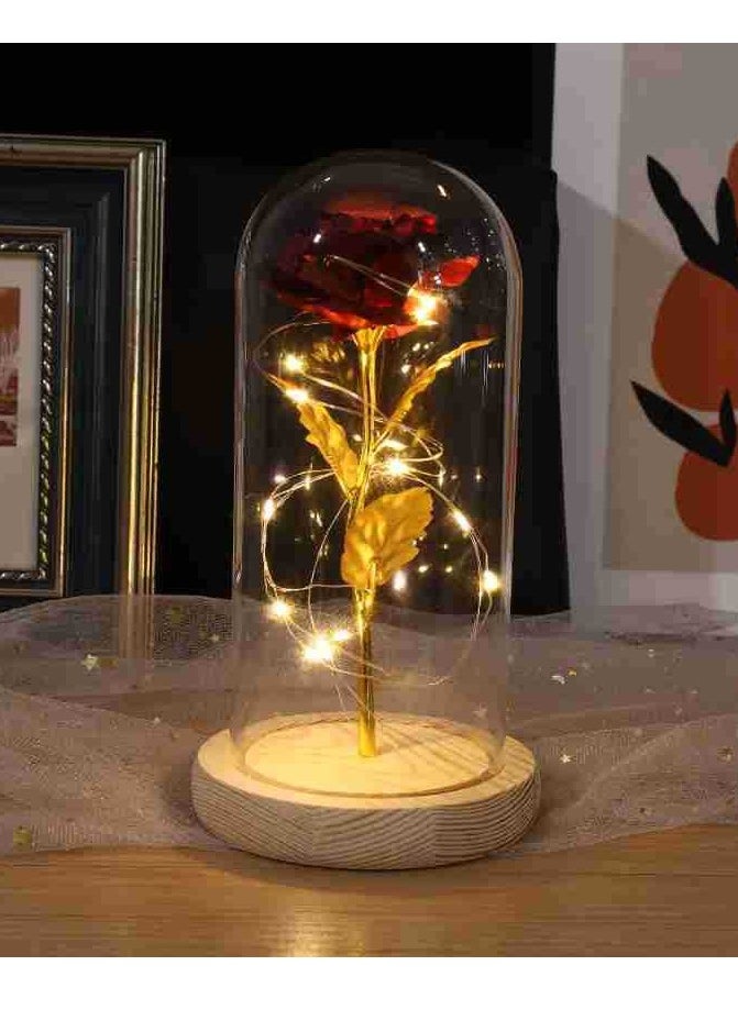 GRKC Enchanted Rose with LED Light in Glass Dome, Perfect Gift for Mother's Day, Anniversary, Birthday  - Image 2