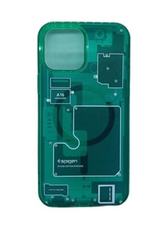 Transparent Circuit Board Design Case Compatible with iPhone 14 Pro green