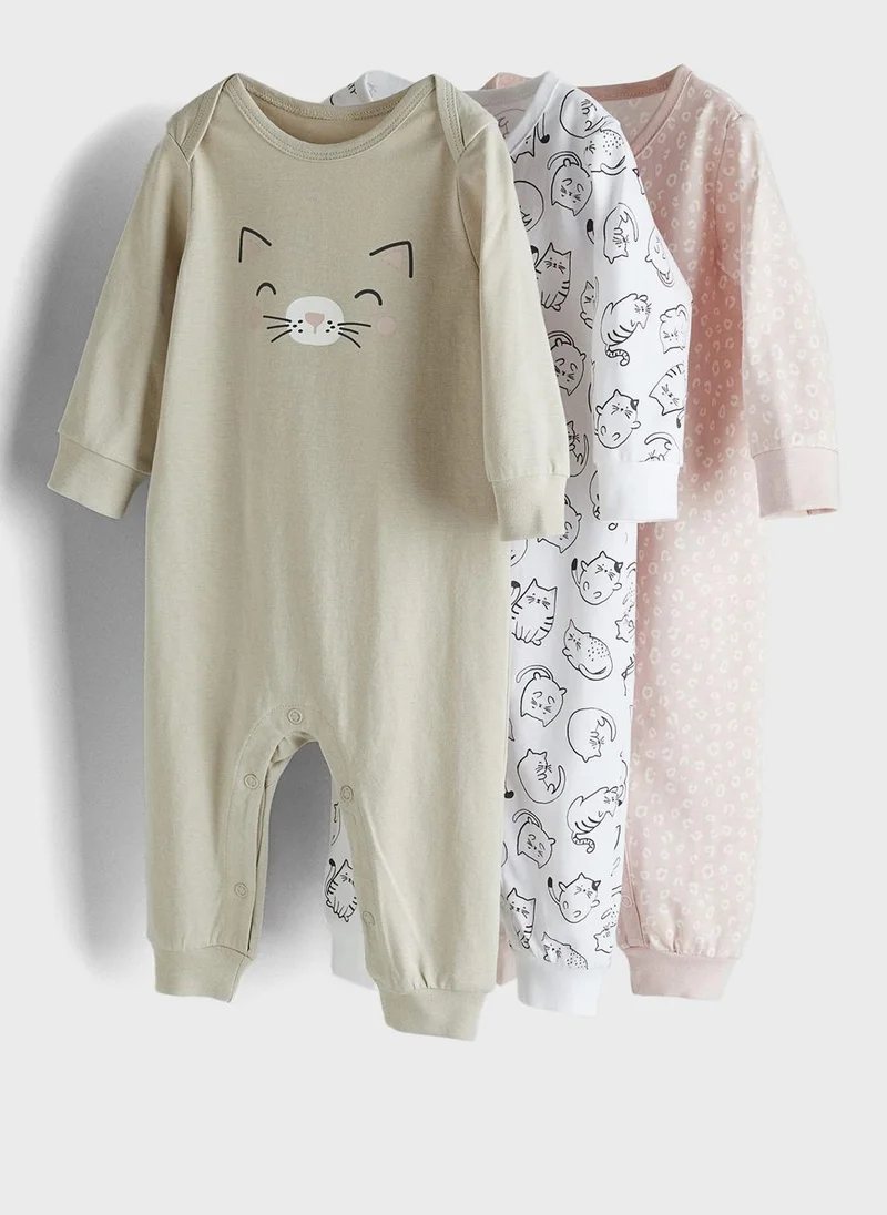 اتش اند ام Kids 3-Pack Cotton Jersey Sleepsuits