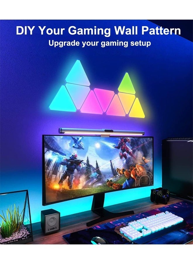 Generic - Triangle LED Light Panels Triangle Lights with 6 Connection Ports Real RGBIC Gaming Lights for Gaming Setup Smart Wall Lights for Bedroom App Control Music Sync for Gaming Room Streaming 6 Pack - Image 1
