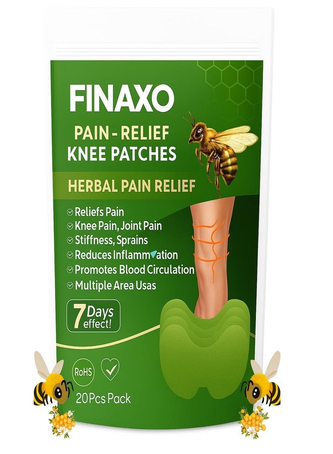 Finaxo Herbal Knee Pain Relief Patches Arthritis Inflammation Patch Sticker | Instant Relief from Knee Pain | Joint Knee Pain Relief Products Natural Wormwood Extract Patch for Knee (20) - Image 1