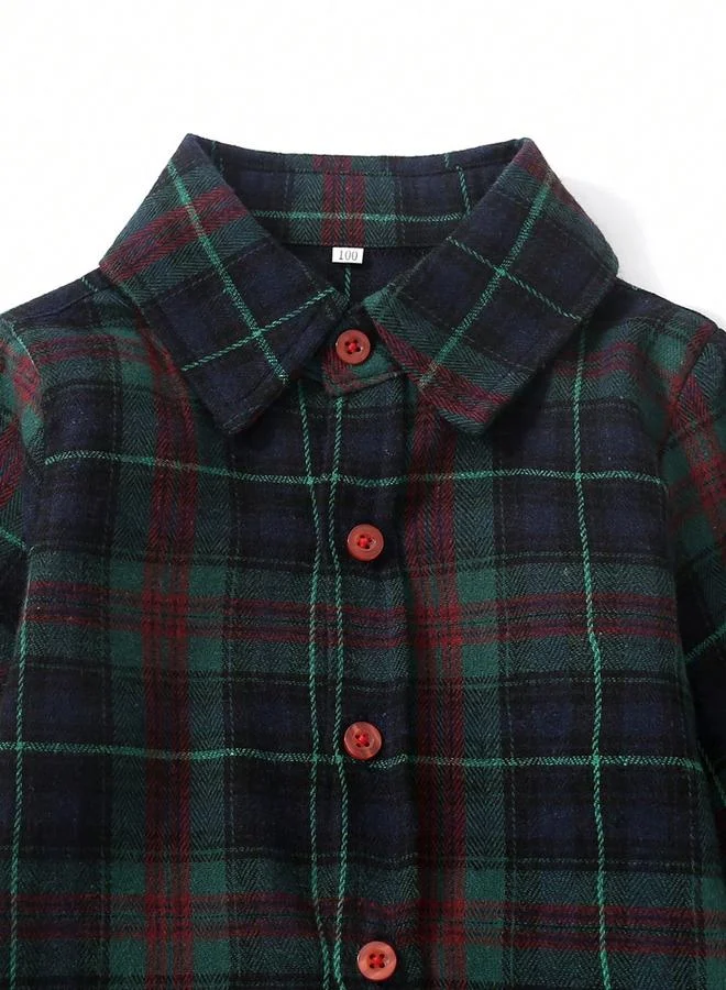 تايك تو طفم من بنطال وقميص بطبعة مربعات