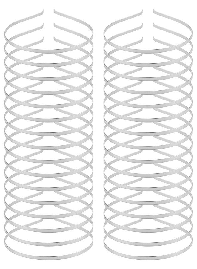Cinaci 30 Pack 5MM /0.2 Inch Wide Thin Blank Plain Smooth Metal Base DIY Headbands Hair Bands for Women Men Girls Hair Accessories Craft Silver Gold Black (Silver) - Image 1