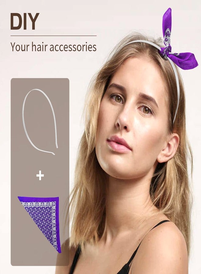 Cinaci 30 Pack 5MM /0.2 Inch Wide Thin Blank Plain Smooth Metal Base DIY Headbands Hair Bands for Women Men Girls Hair Accessories Craft Silver Gold Black (Silver) - Image 4