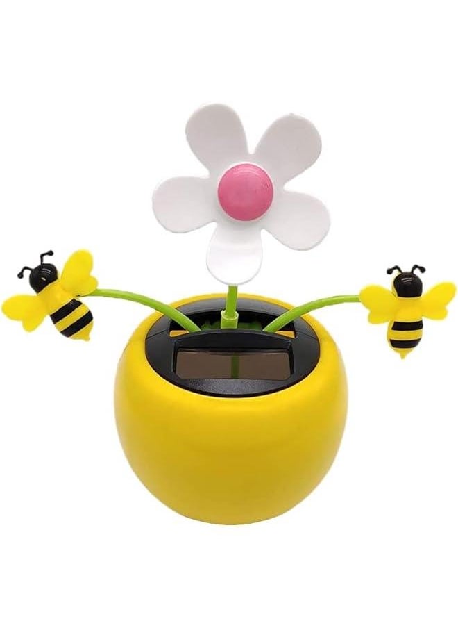 Generic - Apple Blossom Solar Dancing Flower Sunflower Toys,Solar Dancing Ornament,Car Swinging Dancing Toy Car Windowsill Decoration Honey Bee Swing Toys - Image 1