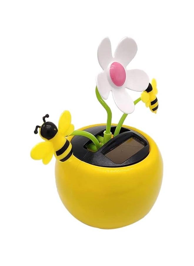 Generic - Apple Blossom Solar Dancing Flower Sunflower Toys,Solar Dancing Ornament,Car Swinging Dancing Toy Car Windowsill Decoration Honey Bee Swing Toys - Image 1