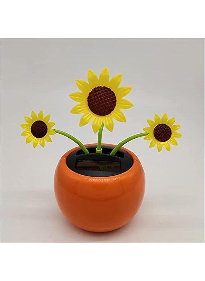 Generic - Apple Blossom Solar Dancing Flower Sunflower Toys,Solar Dancing Ornament,Car Swinging Dancing Toy Car Windowsill Decoration Honey Bee Swing Toys - Image 1