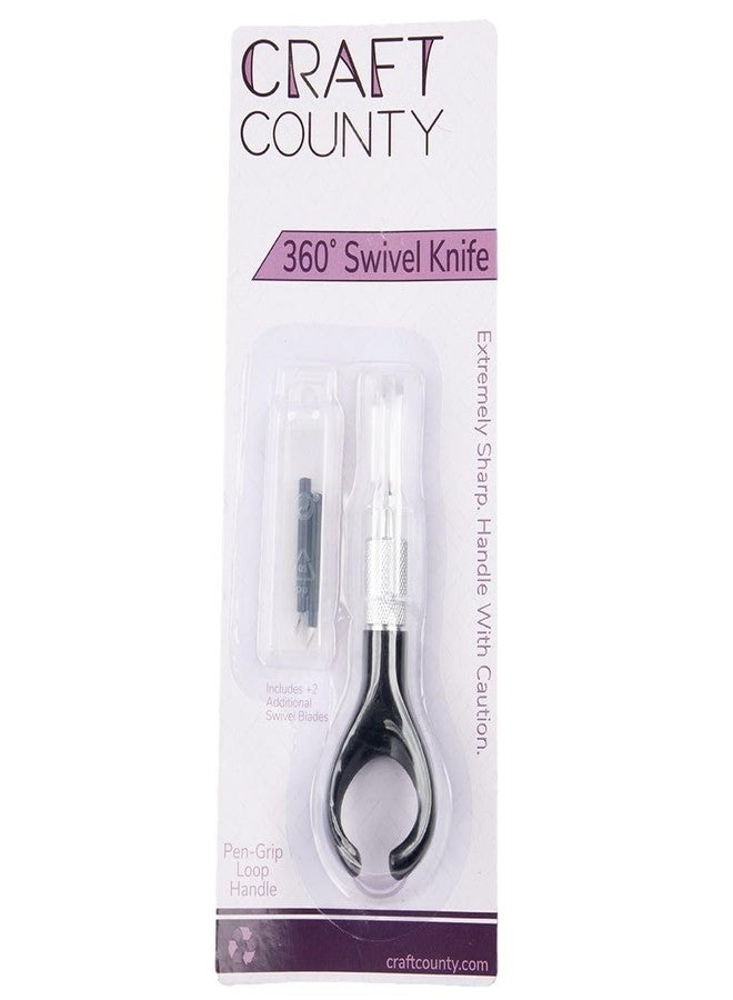Craft County Loop Handle Pen-Grip Crafting Knives - Ergonomic Precision Blades for Scrapbooking, Sewing, and More! (Swivel) - Image 5