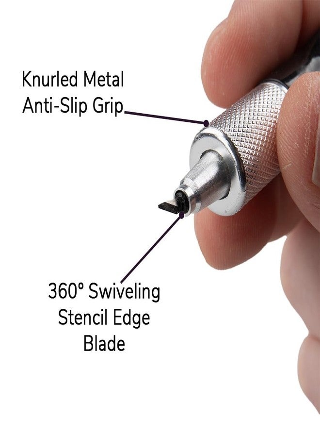 Craft County Loop Handle Pen-Grip Crafting Knives - Ergonomic Precision Blades for Scrapbooking, Sewing, and More! (Swivel) - Image 2