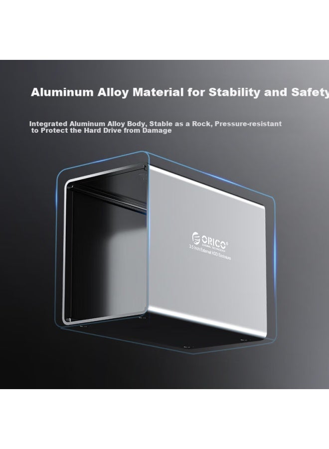 Orico Magnetic Disk Array Hard Drive Enclosure, Multi-bay 3.5-inch Usb3.0 Sata Mechanical Hard Drive Cage, Portable External Case For Raid Storage, All-aluminum 5-bay 9558ru3 - Image 3