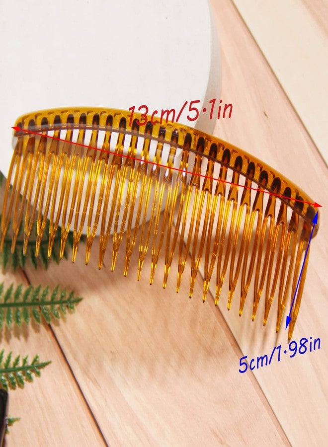 LFOUVRE 4pcs Plastic Hair Clip For Thick Hair With Teeth, Large Hair Side Comb, French Hair Clip For Women, Coffee Black Hair Clip For Hair Fine Girl Hair Accessories for Women - Image 5