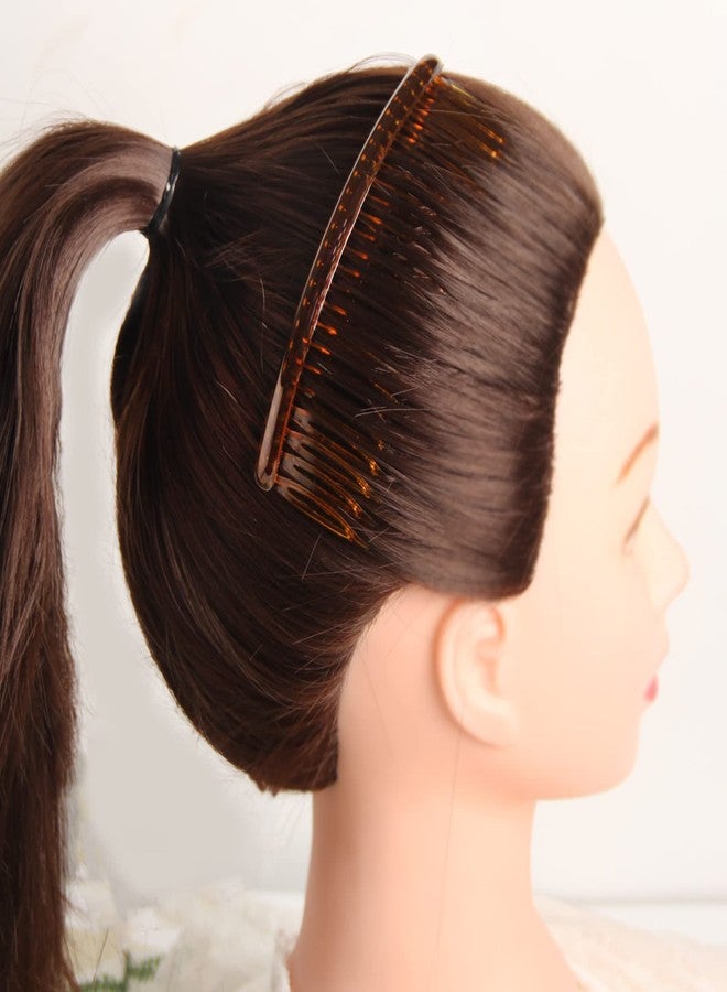 LFOUVRE 4pcs Plastic Hair Clip For Thick Hair With Teeth, Large Hair Side Comb, French Hair Clip For Women, Coffee Black Hair Clip For Hair Fine Girl Hair Accessories for Women - Image 4