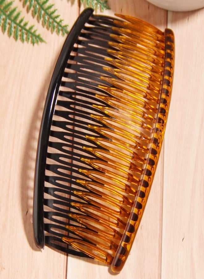 LFOUVRE 4pcs Plastic Hair Clip For Thick Hair With Teeth, Large Hair Side Comb, French Hair Clip For Women, Coffee Black Hair Clip For Hair Fine Girl Hair Accessories for Women - Image 3