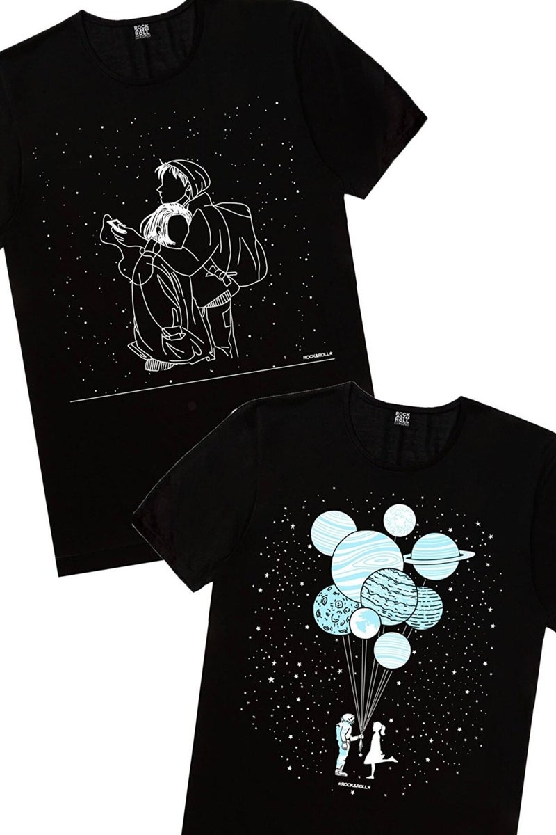 Balloon Planets, Snow Falls Women's 2-Piece Eco Pack T-Shirt