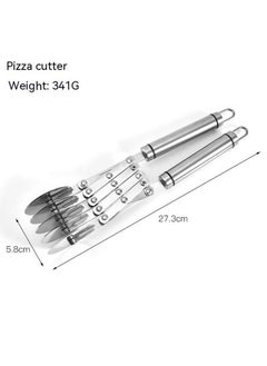 Generic 5 Wheel Pastry Cutter Stainless Pizza Slicer Multi-Round Dough Cutter Roller Cookie Pastry Knife Divider with Handle  - Image 4