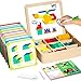 edutree Wooden Magnetic Pattern Block Set with Cards Pen 248 Pcs Montessori Creative Magnetic Puzzle Toys for Toddlers 48 Learning Educational STEM Tangrams for Kids Boys Girls 4 5 6 7 8 - Image 2