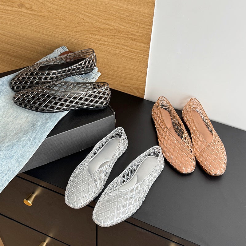 Women's Pointed Toe Flat Jelly Sandals - Image 1
