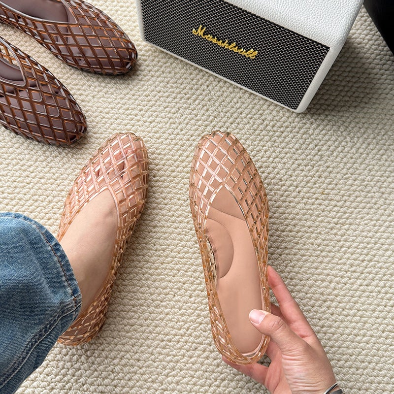Women's Pointed Toe Flat Jelly Sandals - Image 5