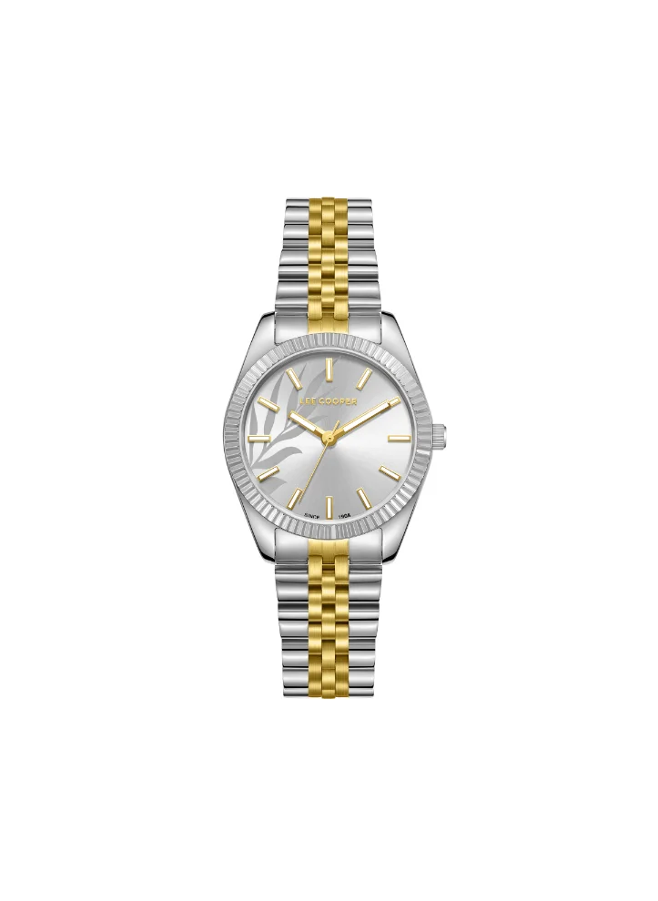 Lee Cooper LEE COOPER LC08102.230 Women's Analog Display Watch & Metal Strap Silver/Gold