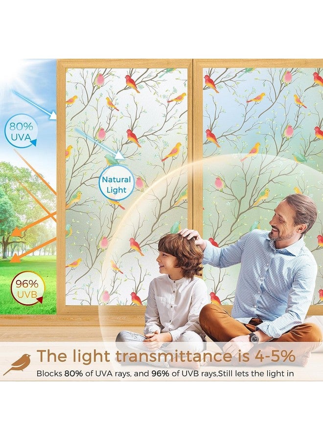 HOME13 Brids Frosted Window Film Anti UV Privacy Self Adhesive Window Glass Sticker for Home & Offie (16"x50" Inch, Birds Frosted) - Image 3