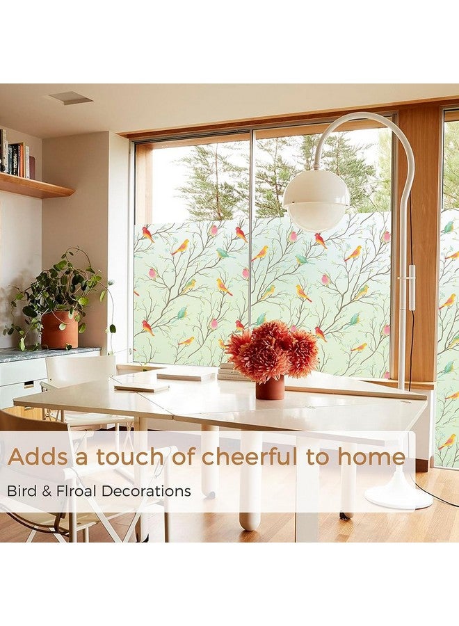 HOME13 Brids Frosted Window Film Anti UV Privacy Self Adhesive Window Glass Sticker for Home & Offie (16"x50" Inch, Birds Frosted) - Image 2
