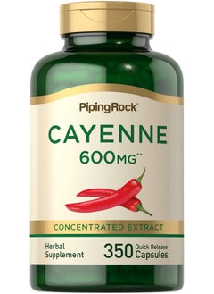 Cayenne Pepper Capsules 600Mg  350 Count  Concentrated Extract Supplement  Nonngmo Gluten Free