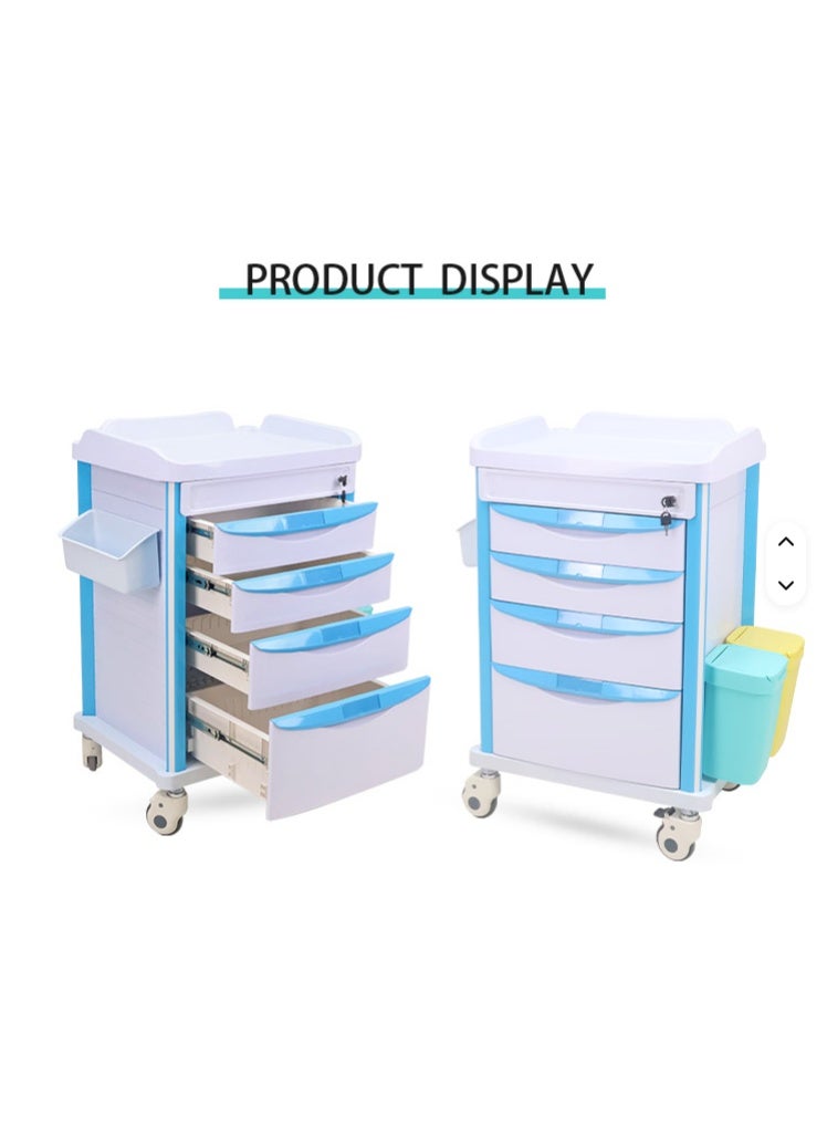 Kaiyang High-quality medication cart with 4 storage drawers - sturdy frame, silent medical casters with brakes, and integrated side accessories - Image 5