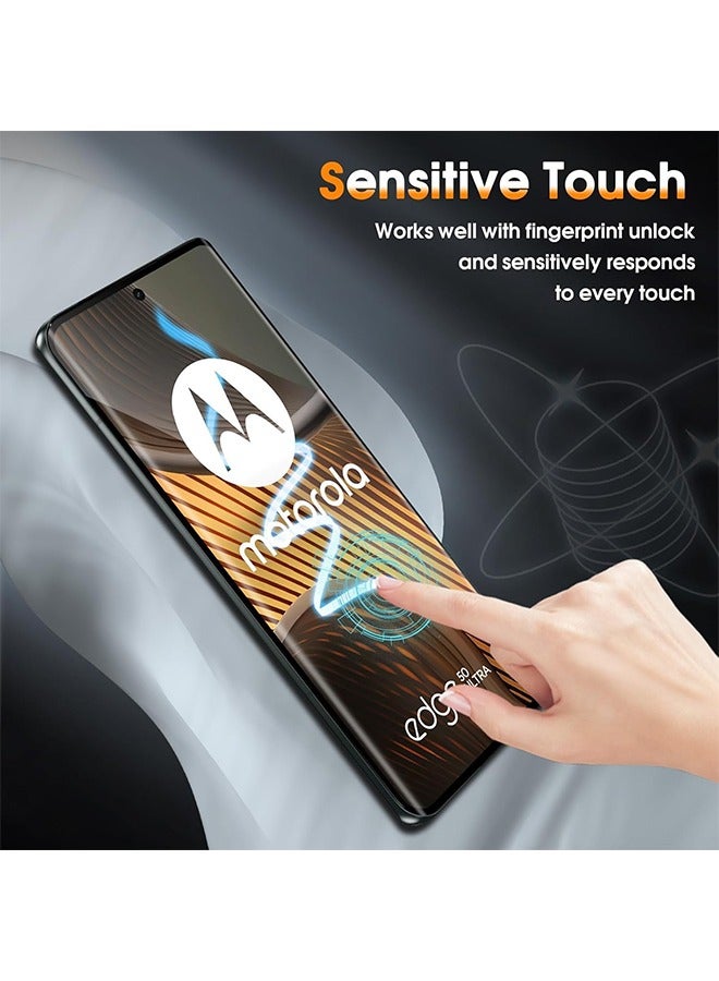 إكس ليفيل 3 قطع واقي شاشة لهاتف Motorola Edge 50 Ultra 5G مصنوع من زجاج مقوى، تغطية كاملة، صلابة عالية 9H، مضاد للخدش، مضاد لبصمات الأصابع، خالٍ من الفقاعات - Image 3