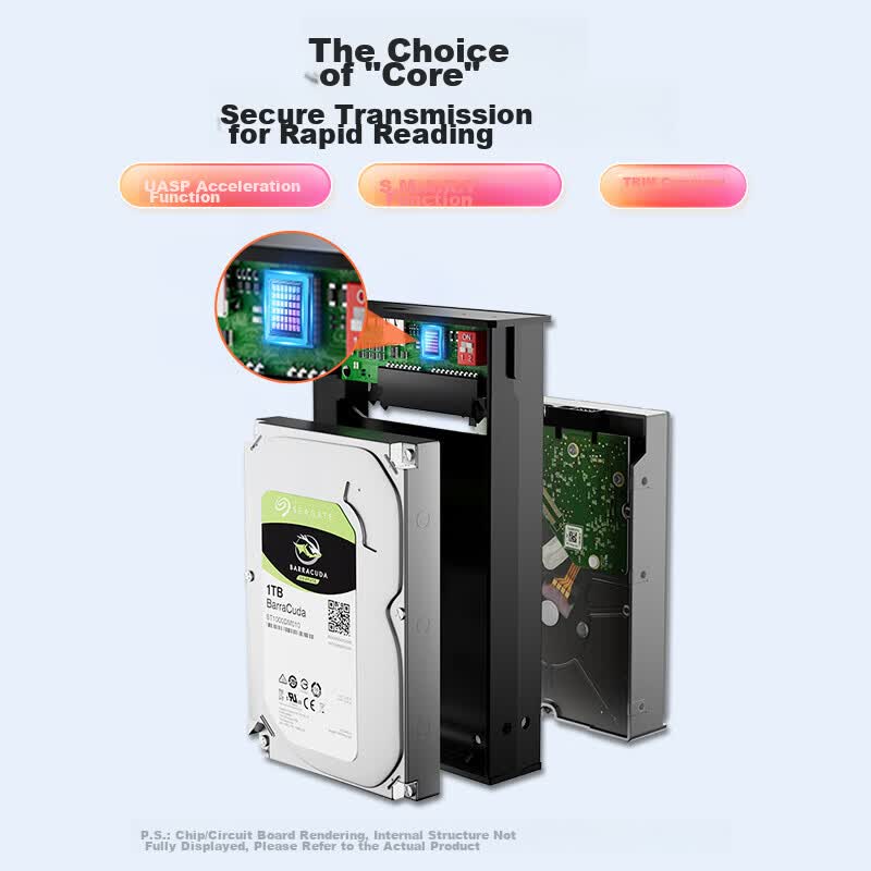 JD Jing Zao حاوية مجموعة محمولة Acasis بحجم 2.5 بوصة، حاوية RAID مزدوجة للكمبيوتر المكتبي واللابتوب، حاوية قرص صلب ميكانيكي وحالة صلبة SATA، خزانة تخزين قرص خارجي EC-7252 - Image 3